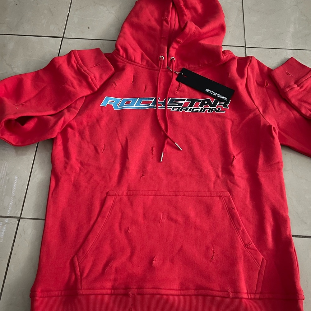 Rockstar cut up hoodie